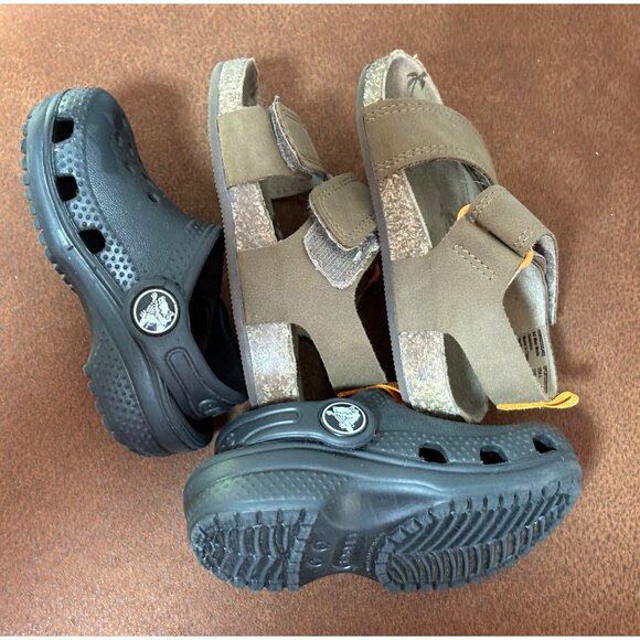 BOYS BABY TODDLER SIZE 4 C BUNDLE 2 PAIRS CLASSIC CROCS & WONDER NATION SLIDE - Picture 5 of 7